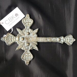 Ganz NWT Metal Cross with Patina and Gold Metallic Finish